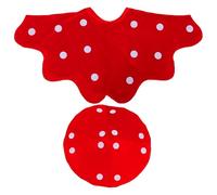 PLAFOPE Ensemble de Costume Champignon Garçon et Filles Rouge 1 Pièce Chapeau en Peluche et Cape à Pois, Taille Unique, Déguisement Cosplay Fête Halloween Carnaval, Tenue Confortable