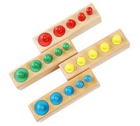 PLAFOPE Ensemble de Cylindres Montessori en Bois Coloré, Jouets Éducatifs Interactifs pour Tout-Petits, Blocs Cylindriques à Emboîter, Développement Motricité Fine et Coordination, Jeu