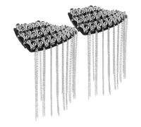 PLAFOPE Épaulettes à Pompons et Chaînette pour Femmes Broche Épaulette Punk Décorative Métal pour Costumes de Scène Cosplay et Soirées à Thème