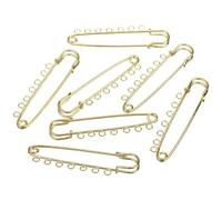 PLAFOPE Épingles de Sûreté Métalliques Dorées Lot de 10 Pièces 10 avec 7 Trous Soudés Épingles à Ressort Robustes pour Écharpes et Châles