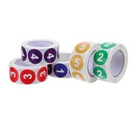 PLAFOPE Étiquettes Autocollantes Rondes Numérotées 1 à 5 5 Rouleaux de 500 Pièces Vinyle Auto-Adhésif Coloré Résistantes pour Organisation Bureau École Inventaire et Boîte aux