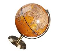 PLAFOPE Globe Terrestre Éducatif Rotatif 14 CM Jaune Nacré en Anglais Globe pour Apprentissage Primaire Décoration Bureau et Table d'Étude Modèle Compact en ABS et Métal