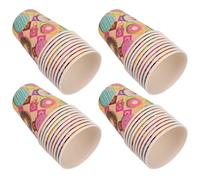 PLAFOPE Gobelets Vaisselle Jetable 50 Thème Donut en Papier Jetables Décoration de Fête Couleur Aléatoire pour Fête D'anniversaire pour Garden Party et Birthday Party
