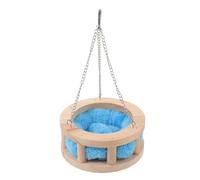 PLAFOPE Hamac pour Hamster en Bois de Pin Rond Coussin, Nid Suspendu Naturel Petit Format, Décoration de Cage pour Cochon d'Inde et Petits Rongeurs Couleur Aléatoire