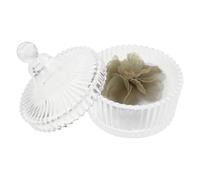 PLAFOPE Houppette pour Corps et Pot Applicateur Doux pour Visage avec Manche Fleuri Boîte de Rangement Élégante