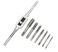 PLAFOPE Jeu de Tarauds Métriques 8 Pièces Poignée Réglable Clé à Tarauder Manuelle en Acier Allié Kit D’Outils de Filetage pour Réparation Vélo Assemblage Meubles et Machines Usage