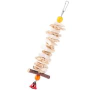PLAFOPE Jouet à Mâcher Naturel pour Perroquets en Os de Seiche Clochette, Accessoire pour Cage D’Oiseau, Jouet Mordant et Stimulant pour Oiseaux Style Aléatoire