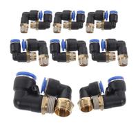 PLAFOPE Kit de Raccords Pneumatiques Rapides Adaptateurs Mâle-mâle Coudés Filetés pour Tuyaux Air Connecteurs Compacts pour Systèmes Automatisation Pneumatique Faciles à Installer et