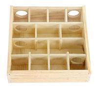PLAFOPE Labyrinthe Éducatif pour Hamster et Cobaye en Bois Massif 25X25X7 CM, Multi-Grilles Ludique et Facile à Nettoyer pour Petits Rongeurs Domestiques