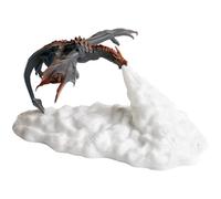 PLAFOPE Lampe 3D de Table Dragon LED Rechargeable Veilleuse Décorative pour Chambre et Fêtes Lumière Ambiance Créative Effet Respiration Design Dinosaure Rouge Flammes