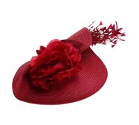 PLAFOPE Large Exaggerated Fascinator Hat Headband For Women With Flowers And Plumes Elegant Bride Headband For Formal Events Themed Party Fascinator And Vintage Tea Party Accessories