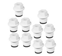 PLAFOPE Lot de 10 Bouchons de Rechange pour Bouillotte Bouchons D’Étanchéité en Polypropylène Blanc Filetage Mâle 4 Pans Compatibles Paquet à Eau Chaude pour Usage Domestique et