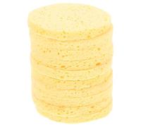 PLAFOPE Lot de 10 Éponges Cosmétiques Rondes en Pulpe de Bois, Épaisses et Réutilisables, 80x10 Mm, pour Nettoyage, Exfoliation et Démaquillage du Visage, Adaptées aux Peaux Sensibles