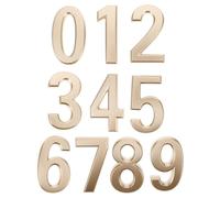 PLAFOPE Lot de 10 Numéros de Maison Autocollants 3d en Abs Doré Brillant 70 Mm, Chiffres Adhésifs Résistants pour Plaques D’adresse Extérieures, pour Hôtels, Chambres et Boîtes aux