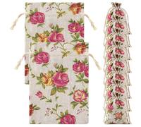 PLAFOPE Lot de 10 Petites Pochettes Présents en Coton Rose à Cordon, Paquet Multi-usages pour Bijoux et Souvenirs, Paquet de Rangement Réutilisables pour Fête et Emballage Présent