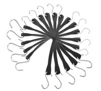 PLAFOPE Lot de 10 Sangles Élastiques en Caoutchouc Noir Anneaux Métalliques, Sangles de Fixation Robustes et Faciles à Utiliser pour Bagages et Valises