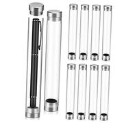 PLAFOPE Lot de 10 Tubes Acryliques Transparent pour Stylos Étui Cylindrique Rangement Compact Accessoires de Bureau Fournitures Scolaires