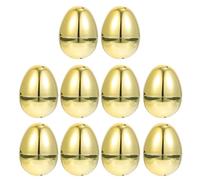 PLAFOPE Lot de 10 Œufs de Pâques en Plastique Or, Remplissables Toucher Confortable, Décorations Uniques pour Activités Créatives et Fêtes la Maison
