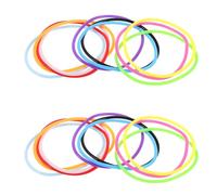 PLAFOPE Lot de 100 Bracelets en Silicone Colorés, Élastiques à Cheveux Fins 2,5 Mm, 10 Couleurs Vives Assorties, Accessoires Mode Années 80 pour Femmes et Filles, Bijoux de Fête