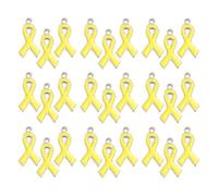 PLAFOPE Lot de 100 Pendentifs Breloques Ruban en Alliage Émaillé Jaune, Petits Charms Cœur Amulette pour Fabrication Bijoux, Connecteurs Polyvalents pour Colliers et Bracelets, Loisirs