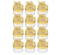 PLAFOPE Lot de 12 Boîtes à Dragées Mariage Style Européen Boîtes Rondes Transparentes en Plastique pour Bonbons Friandises Souvenirs de Fête Rangement Élégant et Décoratif