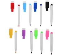 PLAFOPE Lot de 16 Marqueurs Effaçables à Sec Magnétiques Mini Feutres à Pointe Fine Encre à Base d'Eau Non Toxique Couleurs Vives avec Capuchon Effaceur Intégré pour Tableau Blanc