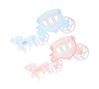 PLAFOPE Lot de 2 Boîtes à Bonbons Porte-Bonbons Créatif en Plastique Transparent Bleu et Rose Boîte à Cotillons de Carrosse Présent de Fête pour Mariage Anniversaire et Shower de