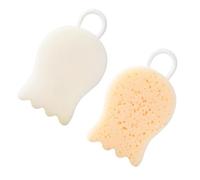 PLAFOPE Lot de 2 Boules Exfoliantes Blanches Bain en Pu et Dacron, Accessoires de Bain Doux pour Frotter le Corps, pour Laver le Visage Mains