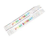 PLAFOPE Lot de 2 Écharpes D'anniversaire en Satin Lettres Brillantes « C'est Mon Anniversaire » - 80-82 Cm, Décorations de Fête pour Filles et Femmes, Accessoires Festifs Ajustables