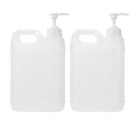 PLAFOPE Lot de 2 Flacons Pompe pour Gel 2,5 L en Plastique Semi-transparent, Distributeurs Rechargeables de Savonnette Liquide et Lotion pour Salle de Bain Cuisine, Pompe à Distribution