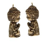 PLAFOPE Lot de 2 Pendentifs Bouddha en Laiton Doré pour Création Bijoux, Mini Charms Artisanaux, Style Antique, Présent Fête des Mères, Loisirs Créatifs, Décoration Élégante, 2 Pièces