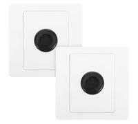 PLAFOPE Lot de 2 Plaques D'interrupteurs Muraux Blanches en Abs et Caoutchouc avec Trou de Sortie pour Câbles, Installation Facile, pour Hôtels et Divers Environnements