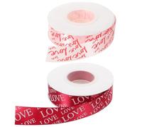 PLAFOPE Lot de 2 Rubans D'emballage Saint-valentin en Satin Polyester, 2 Pcs, Ruban Décoratif à Cœurs, pour Présents, Bouquets et Décorations Romantiques