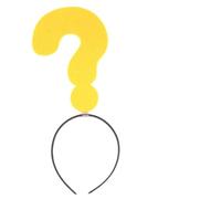 PLAFOPE Lot de 2 Serrage-têtes Bandeaux de Fête Jaunes Point D'interrogation, Accessoires Cheveux Drôles Taille Unique, Coiffe Décorative Amusante pour Bals Masqués et Soirées Festives