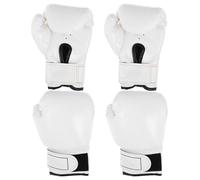 PLAFOPE Lot de 2 Set de Set de Paires de Moufles de Boxe Garçon et Filles Blancs Rembourrage Mousse Souple, Équipement de Kickboxing D'entraînement pour Frappe, Protection Choc et Confort
