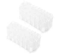 PLAFOPE Lot de 2 Supports pour Pinceaux de Nail Art en Acrylique Transparent 26 Emplacements Organisateur Multifonction pour Rangement Outils de Manucure, Accessoires Nail Art Présentoir