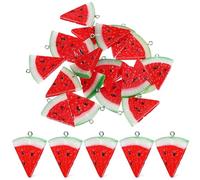 PLAFOPE Lot de 20 Breloques Mini Tranches de Pastèque en Résine Charms Fruits pour Création de Bijoux Décoration DIY Bracelets et Boucles D’Oreilles Accessoires Artisanaux Colorés