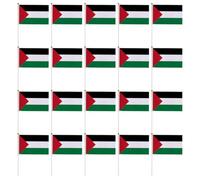 PLAFOPE Lot de 20 Drapeaux Palestiniens à Porter en Polyester 20x28cm pour Événements Sportifs et Bars, Drapeaux Nationaux Manuels Décoratifs
