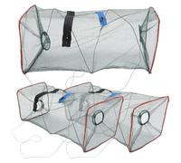 PLAFOPE Lot de 3 Filets à Crevettes Pliables 50X20X20 CM Casiers à Homards et Pièges à Crabes Bleus en Maille Résistante Légers et Compacts pour Pêche Sportive en Eau Couleur Aléatoire