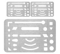 PLAFOPE Lot de 3 Outils en Acier Inoxydable pour Effacement Précis et Protection des Lignes Adjacentes, Modèles Arrondis pour Dessin et Dessin Technique