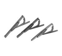 PLAFOPE Lot de 3 Pinces à Cravate Gravées en Cuivre Noir Finition Brillante Design Plat pour Homme Accessoires de Tenue Professionnelle pour Mariage Banquet et Affaires