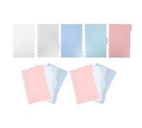 PLAFOPE Lot de 3 sets de Intercalaires de Classeur en Plastique PP 55 X 85 Pouces Perforation Champignon Compatible Feuilles de Séparation avec Onglets Inscriptibles pour Usage