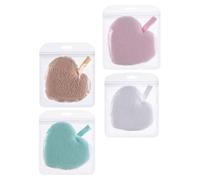 PLAFOPE Lot de 4 Éponges Démaquillantes de Cœur Multicolores, Coton Doux Réutilisable pour Visage, Nettoyage et Démaquillage Quotidien, Accessoires Beauté Indispensables