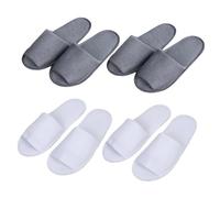 PLAFOPE Lot De 4 Paires De Pantoufles Pliables Portables Pour Voyage Pantoufles Blanches Pour Hommes D’Intérieur D’Hôtel Pour Hommes