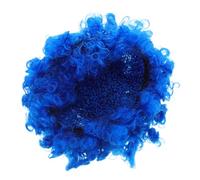 PLAFOPE Lot de 4 Perruques Afro Bou s de Clown Bleues Synthétiques Taille Unique Ajustable Accessoires pour Déguisement Halloween Carnaval Soirée Disco Années 70/80 Cosplay et
