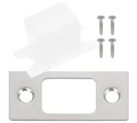 PLAFOPE Lot de 4 sets de Plaques de Gâche en Acier Inoxydable pour Portes Intérieures et Extérieures Kit de Renforcement de Porte Vis Plaque de Protection et Recouvrement pour Pêne