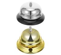 PLAFOPE Lot de 4 Sonnettes d'Appel Manuelles en Métal Doré et Argenté 85 CM - Sonnette de Table Résistante à la Corrosion pour Service Cuisine Bureau École et Réception