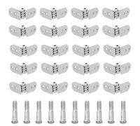 PLAFOPE Lot de 5 Sets de Sets de Kits de Charnières de Rechange Métalliques 4,5 Mm pour Lunettes, Pièces de Réparation Universelles 2 Dents Supérieures, 2 Dents Inférieures et 2 Vis, Kit