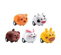 PLAFOPE Lot de 5 Voitures à Rétrofriction D’Animaux Miniatures, Jouets pour Tout-Petits sans Pile, Couleurs Variées, Favorisant Le Développement Moteur et Cognitif, pour Garçon et Filles