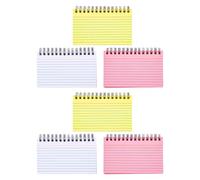 PLAFOPE Lot de 6 Blocs-notes Lignés à Spirale Format 3x5 Pouces avec Papier Flexible et Reliure en Coil pour Organisation Facile Bureau et Création de Listes